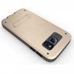 Wholesale Galaxy S6 Strong Armor Hybrid with Stand (Champagne Gold)